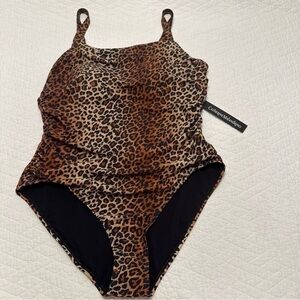 Catherine Malandrino Leopard Print One Piece Swimsuit